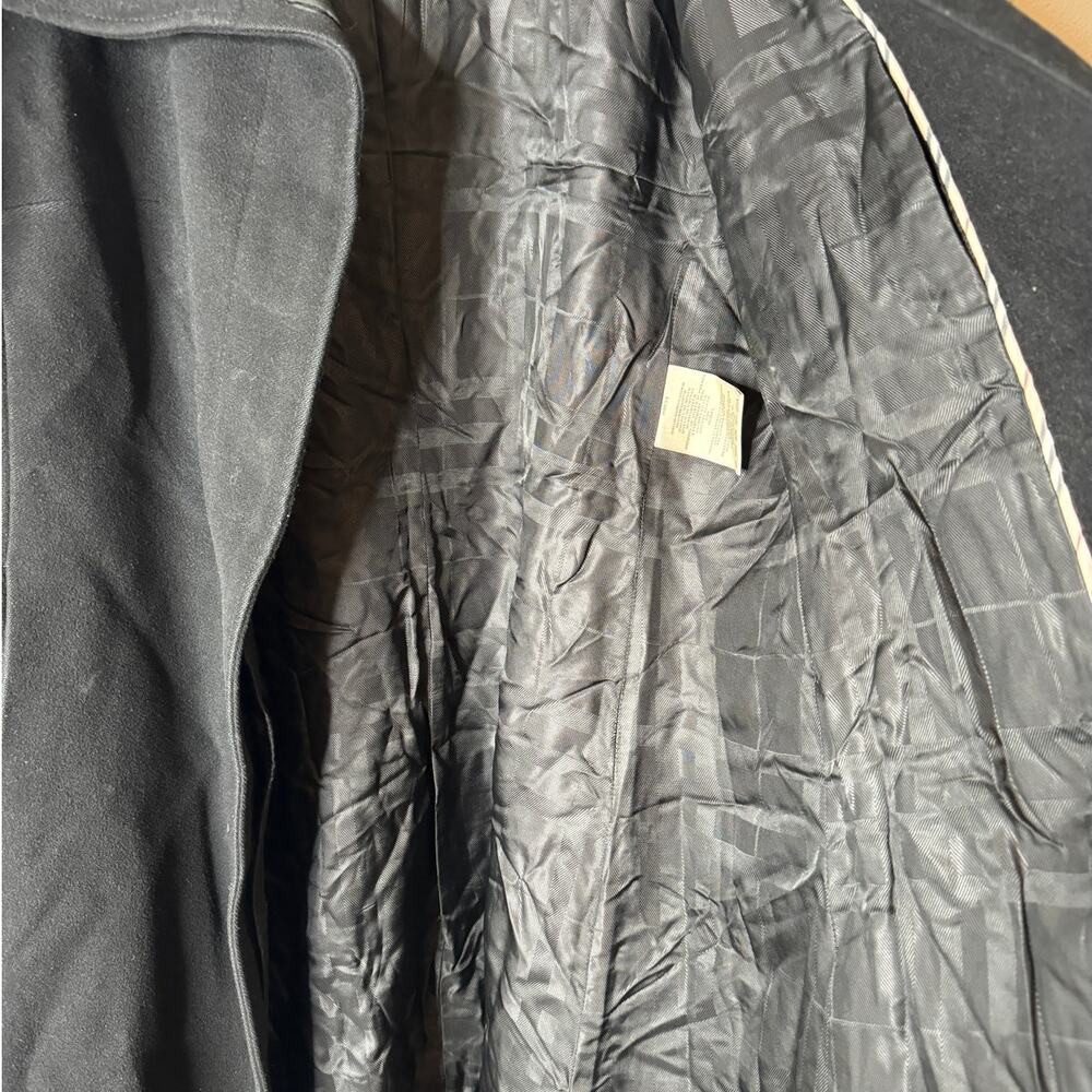Burberry London Women UK 14 US 12 Black Wool Cashmere Stand Collar Long Coat - Picture 12 of 16